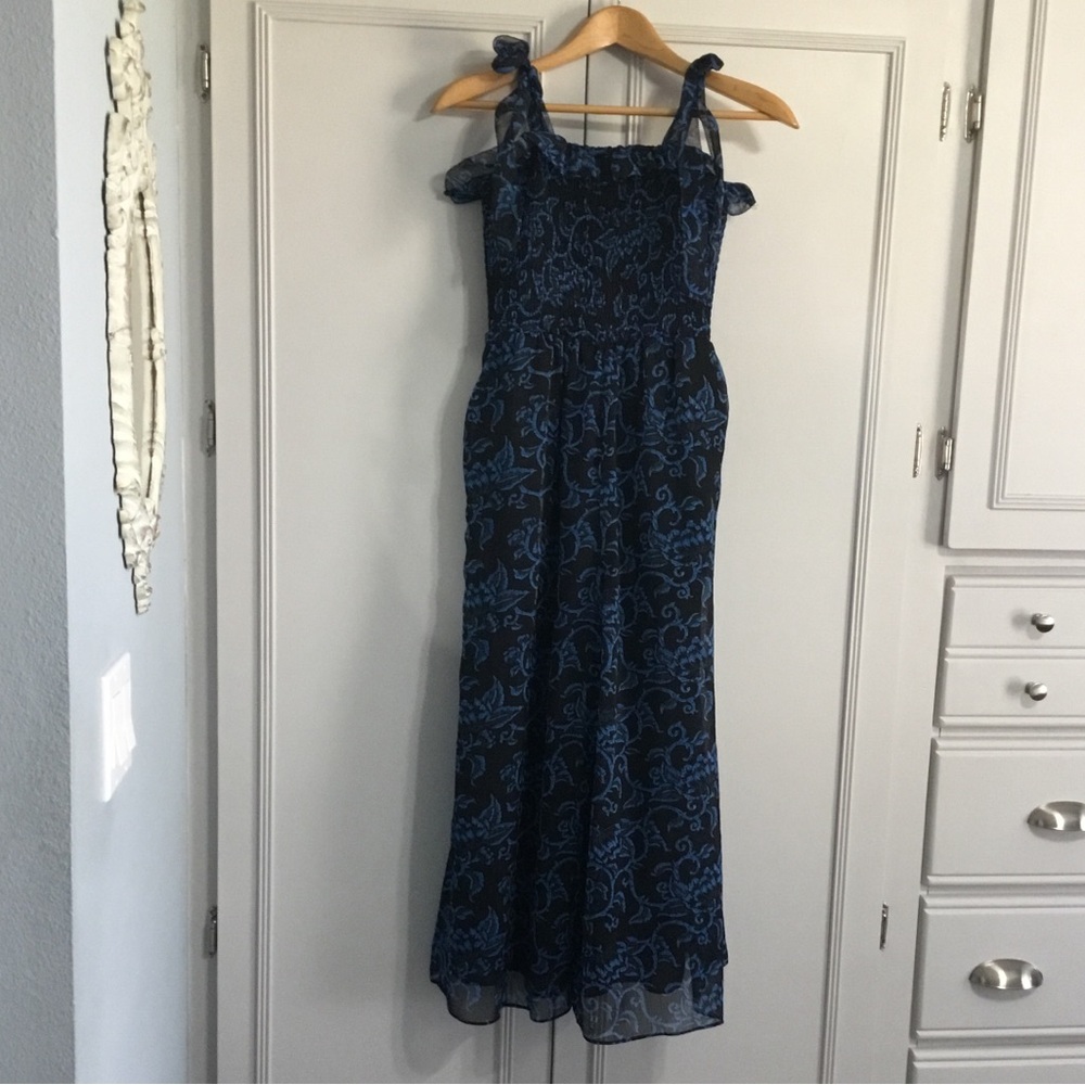 NWOT Whistles Blue Bali Jumpsuit size US 2 Resort Vacation Cruise - Picture 2 of 12